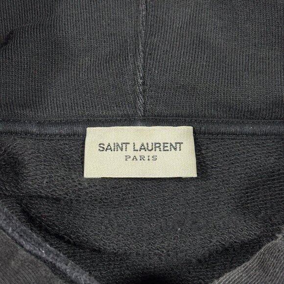 Saint Laurent Script Logo Hoodie Black Size S SS18 - Picture 5 of 8